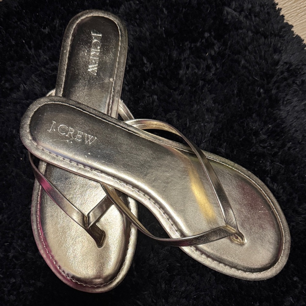 J. Crew Metallic Gold Sandals